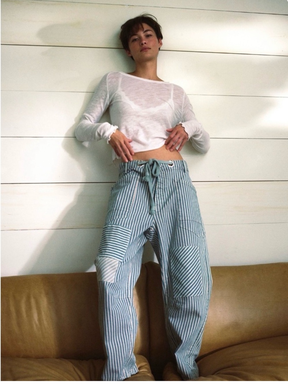 We the free moxie jeans in light blue stripe